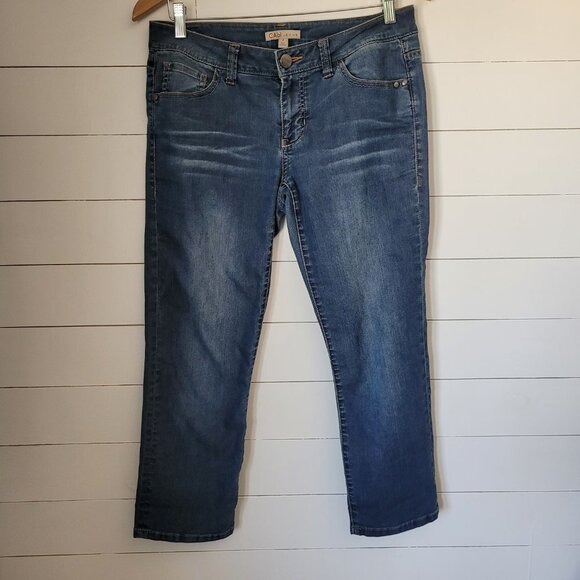 CAbi Denim Capri Women's sz 4 Mid Rise Straight Leg Denim Capri Jean - Picture 1 of 8